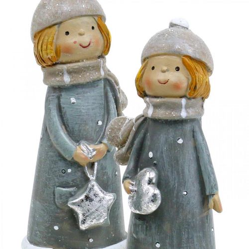 kohteita Deco figuurit talvi lasten figuurit tytöt H14,5cm 2kpl