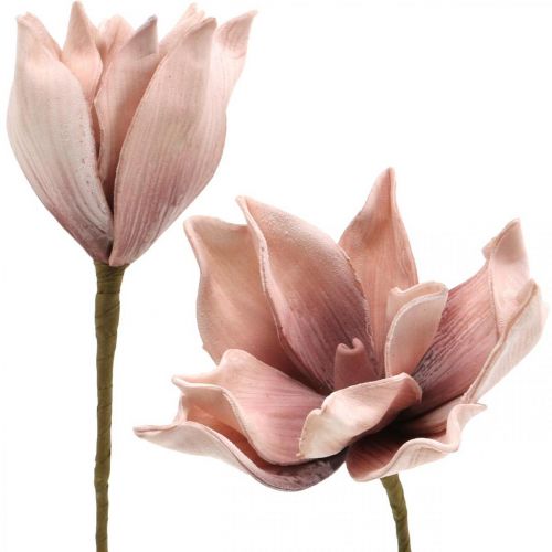 Floristik24 Keinotekoinen magnolia vanha pinkki tekokukka vaahtomuovi kukka Ø10cm 6kpl