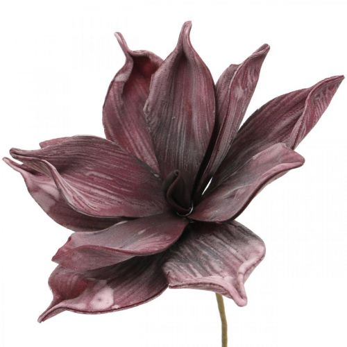 Floristik24 Tekokukka magnolia purppura vaahtomuovi kukka Ø10cm 6kpl