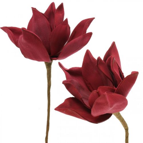 Keinotekoinen magnolia punainen tekokukka vaahto kukkakoristelu Ø10cm 6kpl
