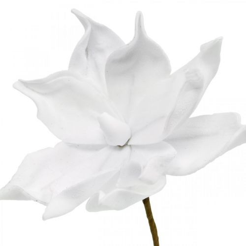 Floristik24 Magnoliavalkoinen tekokukka tikussa Ø10cm Vaahto 6kpl