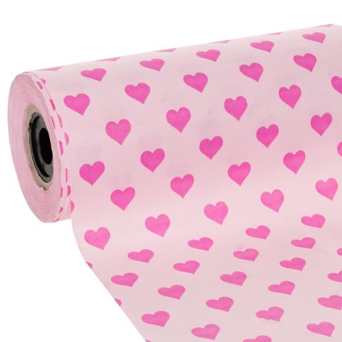 Sydänaiheinen kalvosinpaperi, pinkki, 25 cm, 100 m