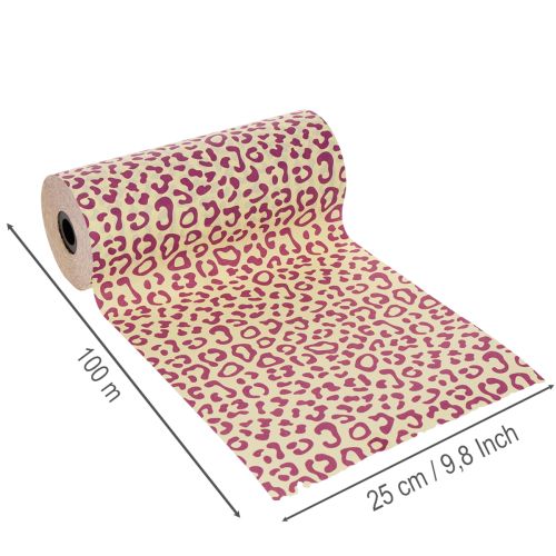Kalvosinpaperi, leopardikuvio, violetti, 25 cm, 100 m | Floristik24.fi