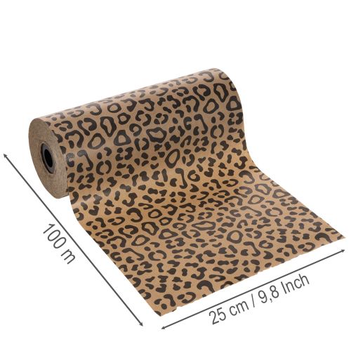 Kalvosinpaperia, leopardikuvio, rulla 25 cm 100 m, lahjapakkaus | Floristik24.fi