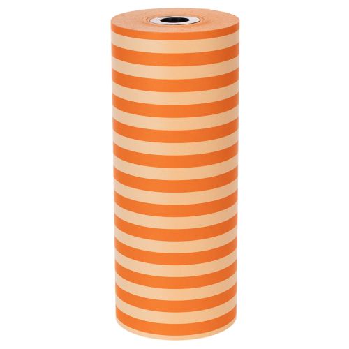 Kalvosinpaperirulla, oranssiraidallinen, 25 cm x 100 m | Floristik24.fi