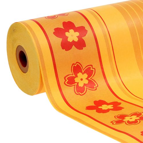 Floristik24 Mansettipaperi kukkakuvio 37,5cm 100m keltainen, punainen