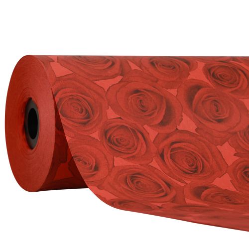 Mansettipaperi pehmopaperi punaiset ruusut 25cm 100m