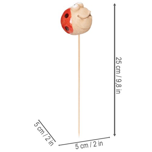 kohteita Leppäkertun puutarhakepit, koristeellinen katseenvangitsija puutarhan koristeluun, 25 cm, 4 kpl