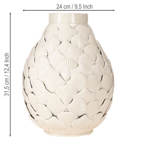 kohteita Maritime Decoration Maljakko Metallimaljakkokuoret Harmaa Valkoinen Ø24cm K31.5cm