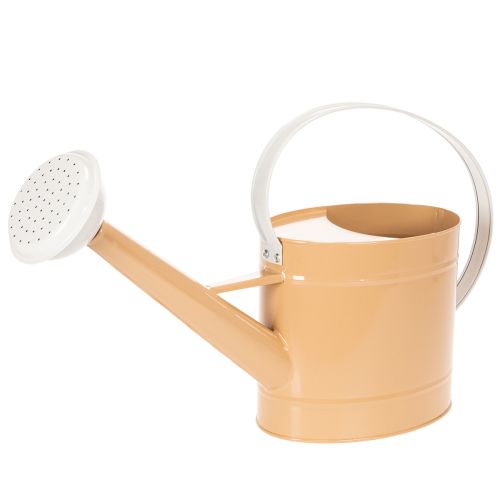 Metallinen koristeellinen kastelukannu, vintage-tyyli, vaaleanruskea, 52,5 cm - istutusastia pöytäkoristeeseen ja kesäkoristeeseen
