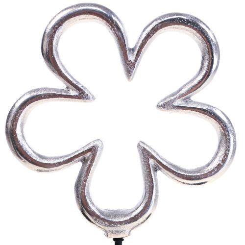 kohteita Metallinen kukkakoriste hopeamusta pöytäkoristejousi H36cm