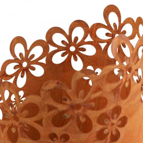 Floristik24 Metallinen koristeruostelyhty metalliruukku Ø16cm K23cm