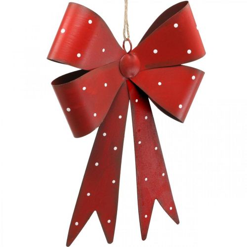 Floristik24 Metal Deco seinäripustin Rusetti Red Dots White 19×16×2,5 cm