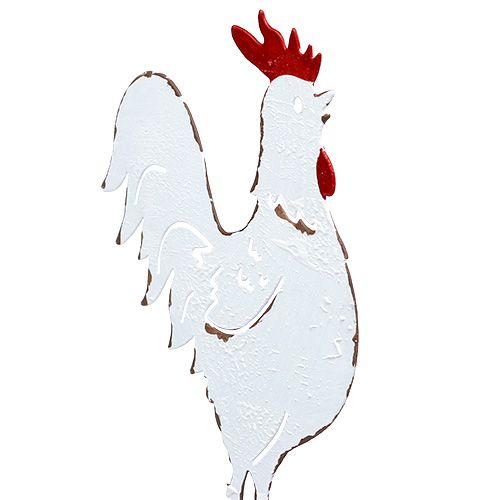 kohteita Metallinen kana kepillä valkoinen 16cm 6kpl