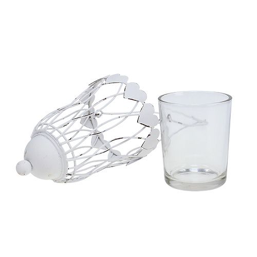 Floristik24 Metallinen lyhty Ø7,5cm K12cm Valkoinen