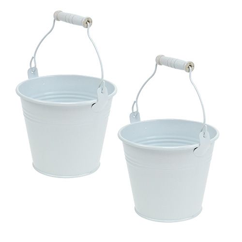 Metalliämpäri valkoinen Ø10cm K8cm 10p | Floristik24.fi