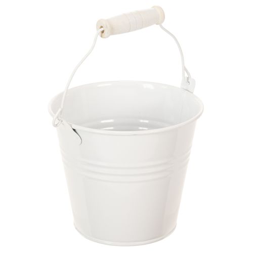 Metalliämpärit, valkoiset, Ø12cm, K10cm, 8 kpl | Floristik24.fi