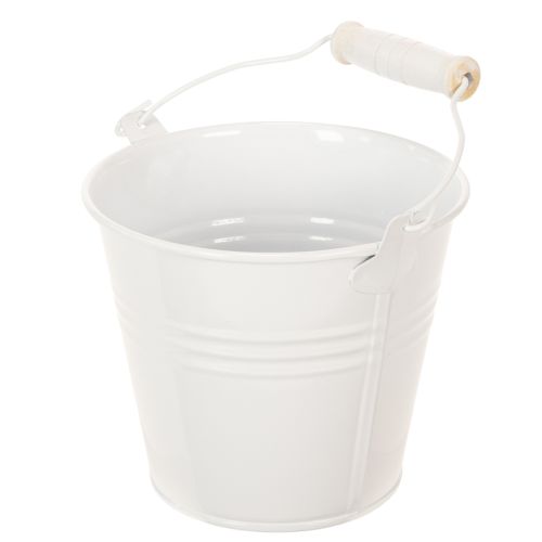 Metalliämpärit, valkoiset, Ø12cm, K10cm, 8 kpl | Floristik24.fi