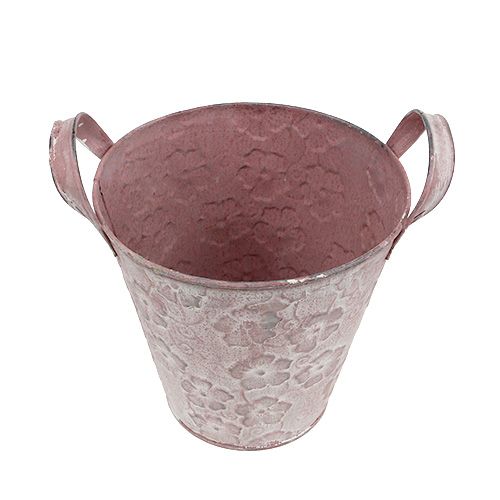 Floristik24 Metallinen ämpäri kukilla vaaleanpunainen Ø15.5cm H15cm