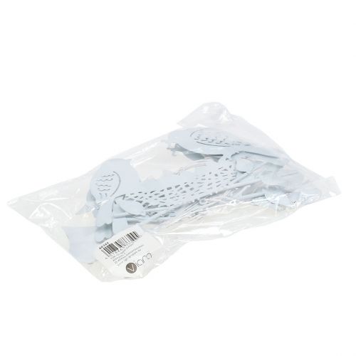 Floristik24 Metallinen ripustin linnunpesä sydämillä valkoinen 18cm 3kpl