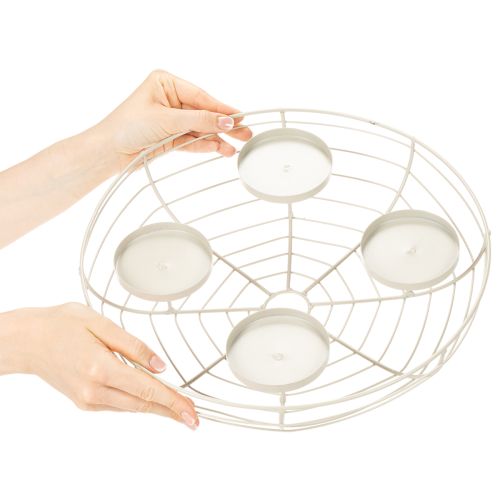 Pyöreä adventtiseppeleen kynttilänjalka neljälle teekynttilälle tai kynttilälle, 35 cm | Floristik24.fi