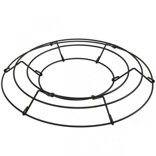Metalliseppele musta pöytäkoriste lanka seppele Ø30cm K3,5cm