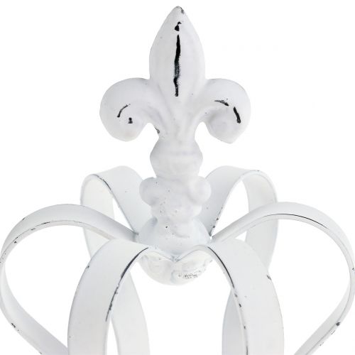Metallikruunu valkoinen Ø9,5cm K13cm | Floristik24.fi