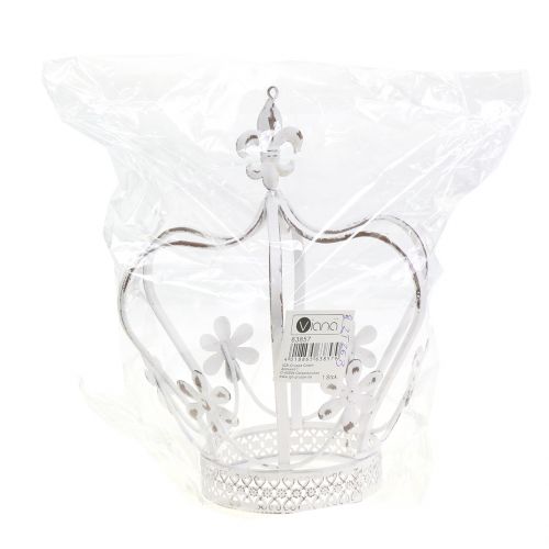 Floristik24 Metallikruunu antiikki valkoinen Ø17cm K21cm