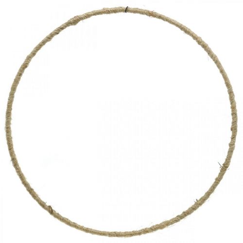 Koristesormus metallikääritty juuttilanka metallisormus Ø25cm 10kpl