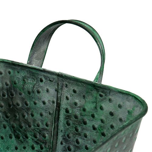 Floristik24 Neliönmuotoinen metallikulho 36cm x 15cm K8cm vihreä