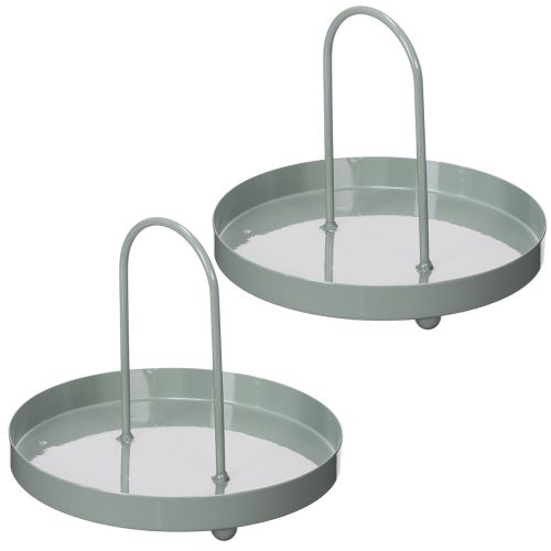 kohteita Koristeellinen tarjotin keittiöön ja ruokapöydän koristeeksi, korkea kahva, 18 cm