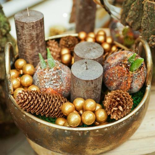 Floristik24 Metallinen kulho kahvoilla, antiikki, kultainen Ø47 / 38 / 31cm, 3 kpl