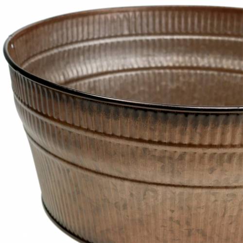 Floristik24 Istutuskulho oranssi / ruskea / vihreä sinkki Ø27cm H12cm 3 kpl