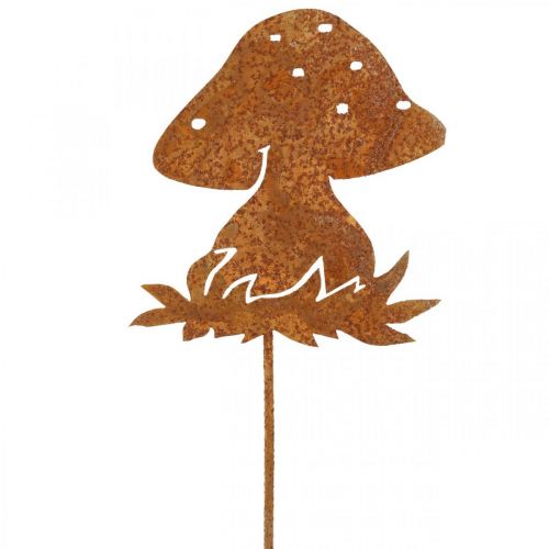 Floristik24 Metallinen tulppa kärpäsherkku syyskoristeita sienikoristeita patina 42cm