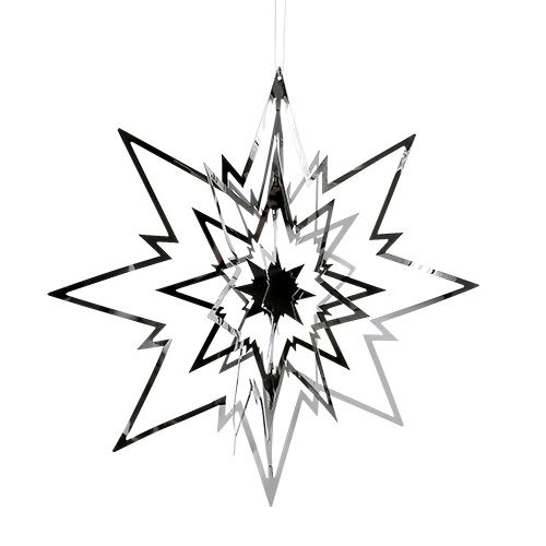 Floristik24 Metallinen tähti suuri ripustettavaksi hopea 24cm