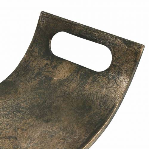 Floristik24 Kaareva metallitarjotin 59cm Antiikkilook Kultainen, musta