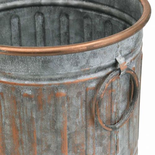 Floristik24 Koristekulho kahvoilla, ruukku, metalliastia hopea, kuparinvärinen antiikkilook H31 / 24,5cm Ø29,5 / 22cm 2 kpl setti