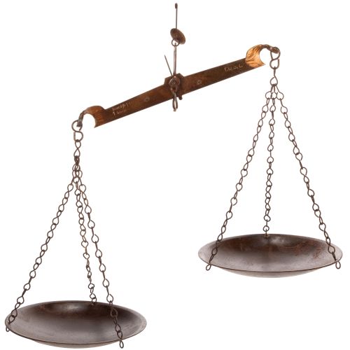 Koristeellinen vaaka nostalgisella muotoilulla keittiöön ja olohuoneeseen, vintage-henkinen, 58 cm