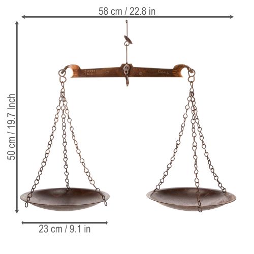 kohteita Koristeellinen vaaka nostalgisella muotoilulla keittiöön ja olohuoneeseen, vintage-henkinen, 58 cm