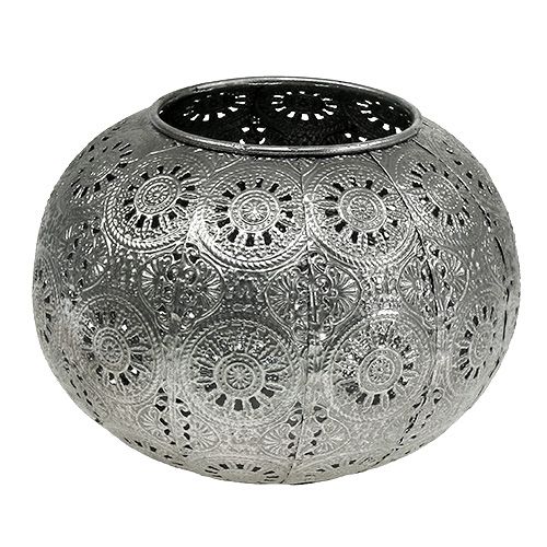 Floristik24 Metallinen lyhty hopea itämainen Ø17.5cm H12cm