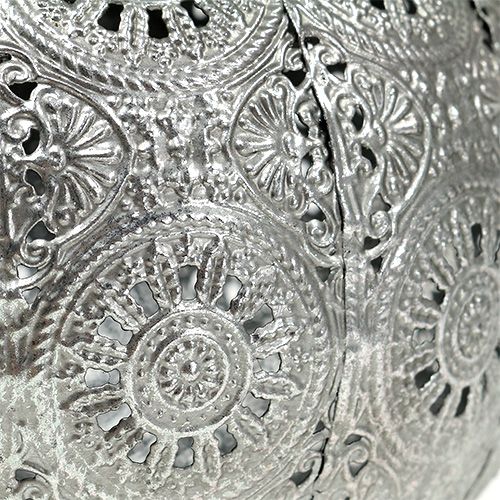 Floristik24 Metallinen lyhty hopea itämainen Ø17.5cm H12cm