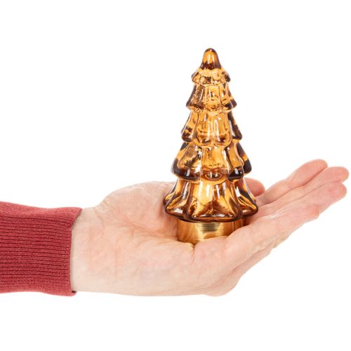 Lasinen Joulukuusen LED-koriste Sisäkäyttöön, Paristokäyttöinen, 13 cm, 2 kpl | Floristik24.fi