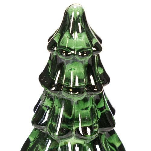 Lasinen joulukuusi LED-valoilla, pöytäkoriste, joulu, 13 cm, 2 kpl | Floristik24.fi