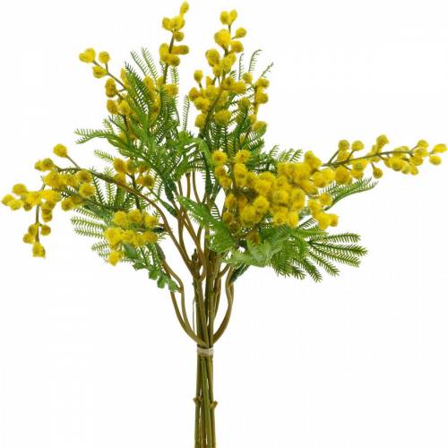 Floristik24 Mimosan keltainen keinotekoinen kasvinippu 39cm