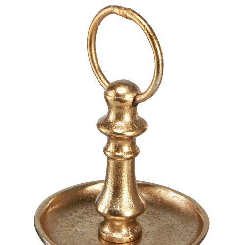 Floristik24 Mini etagere metallikoristelu kultamatta 2-kerroksinen pöytäkoristelu H22cm
