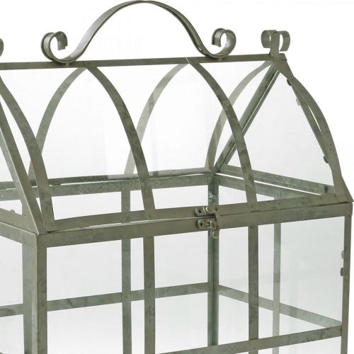 Floristik24 Mini Kasvihuone Pieni Koristelasi Talo Metallilasi K51cm