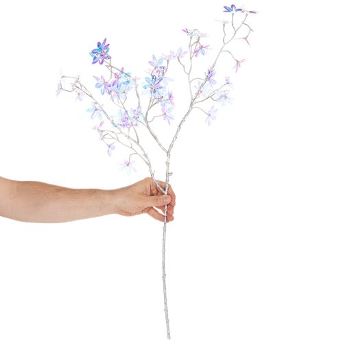 Keinotekoinen kukkiva oksa hohtavilla kukilla, 80 cm | Floristik24.fi