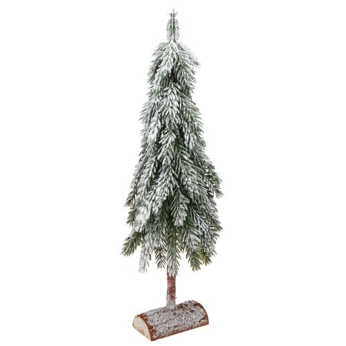 Pieni joulukuusi lumipeitteinen vihreä valkoinen jalustalla K60cm