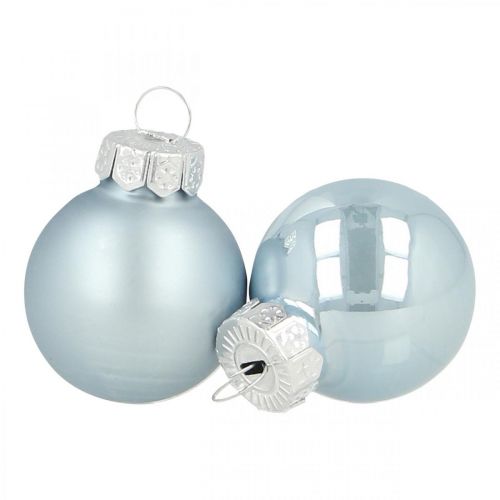 Mini joulupallo lasi sininen kiiltävä/matta Ø2,5cm 24p