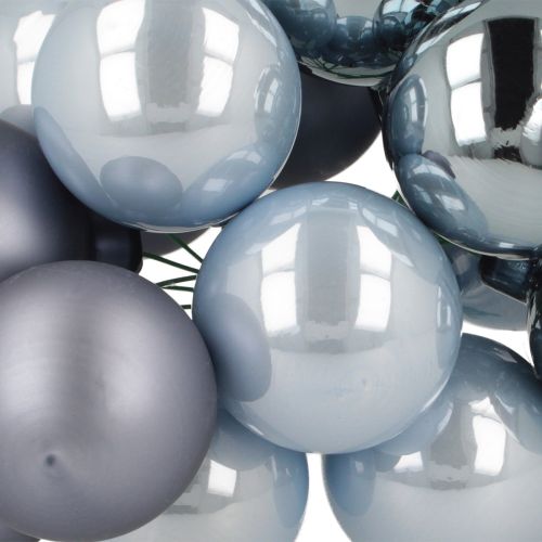 kohteita Minijoulupallot lasia, matta, sininen, metallinhohtoinen, 40 mm, 32 kpl